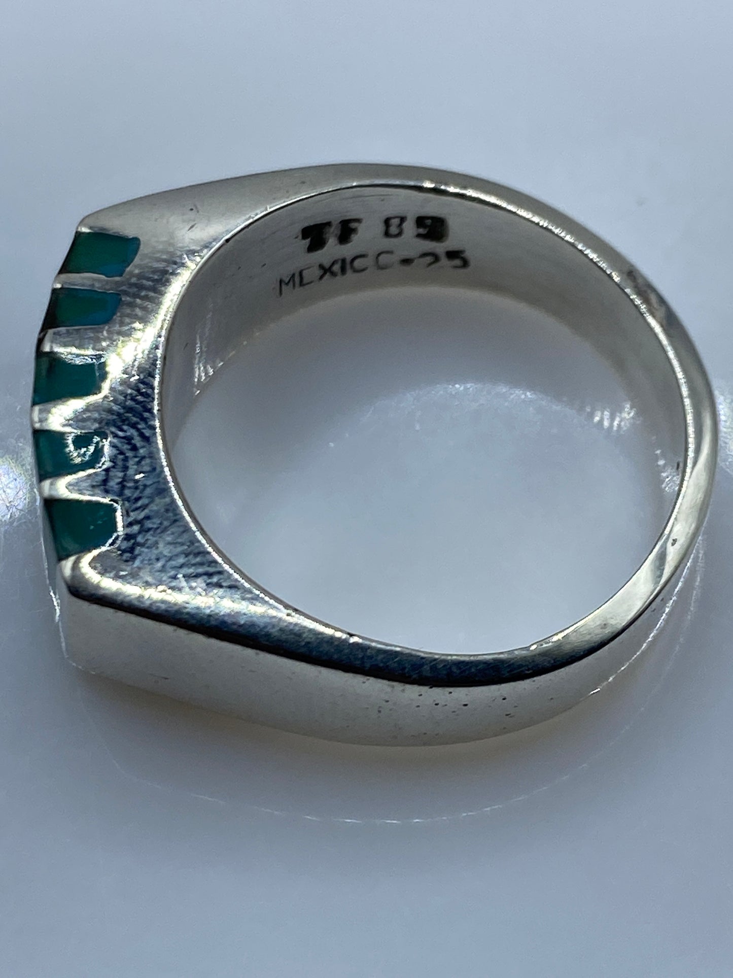 Anillo de Plata con Turquesa Azul Cielo — Taxco .925 — foto 5