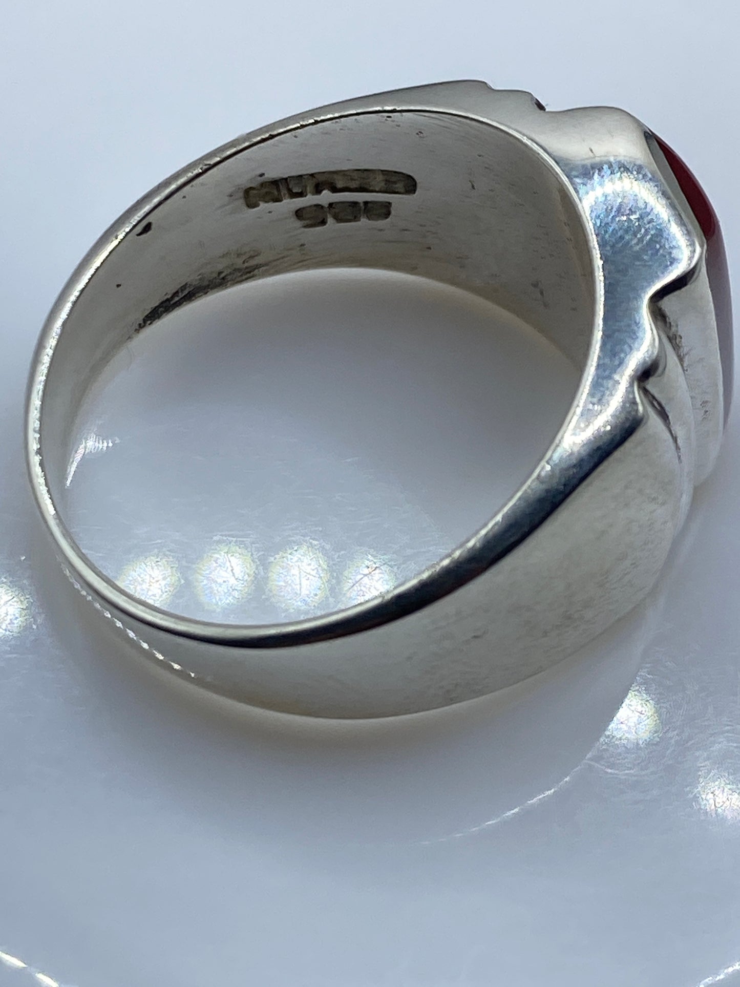 Anillo de Plata Coral Rojo — Diseño Unisex Taxco .925 — foto 5