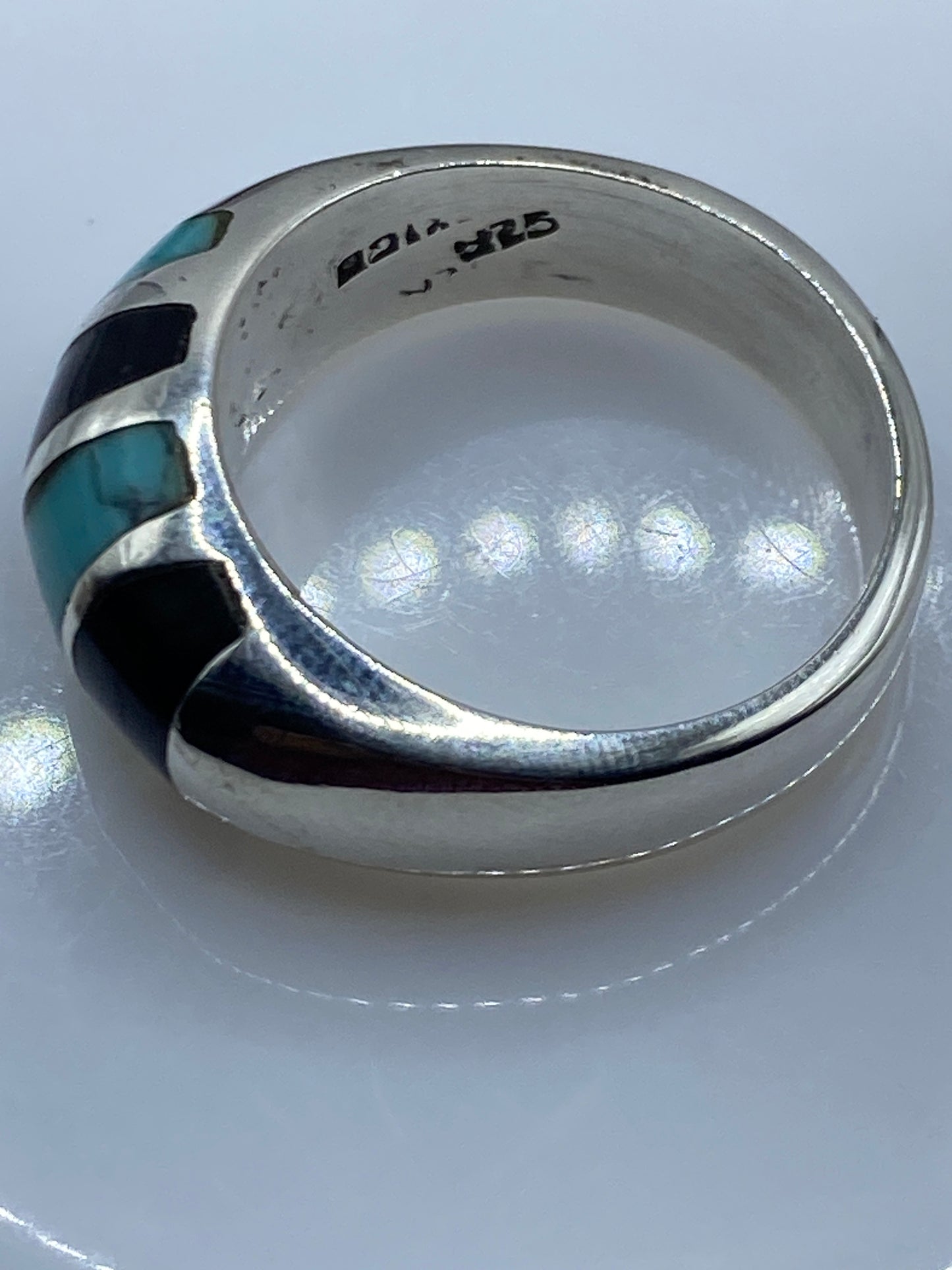 Anillo de Plata Turquesa Azul Cielo — Taxco .925 — foto 5