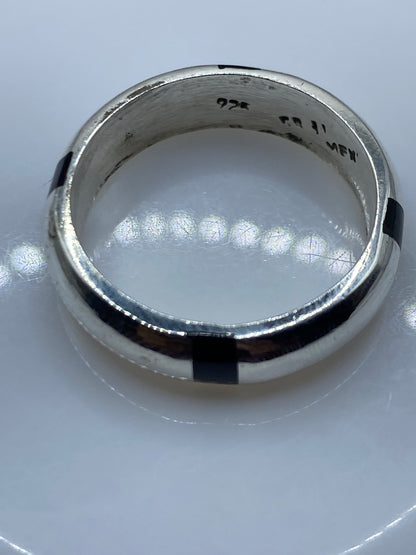 Anillo de Plata .925 con Piedra Negra — Taxco Engastado — foto 5