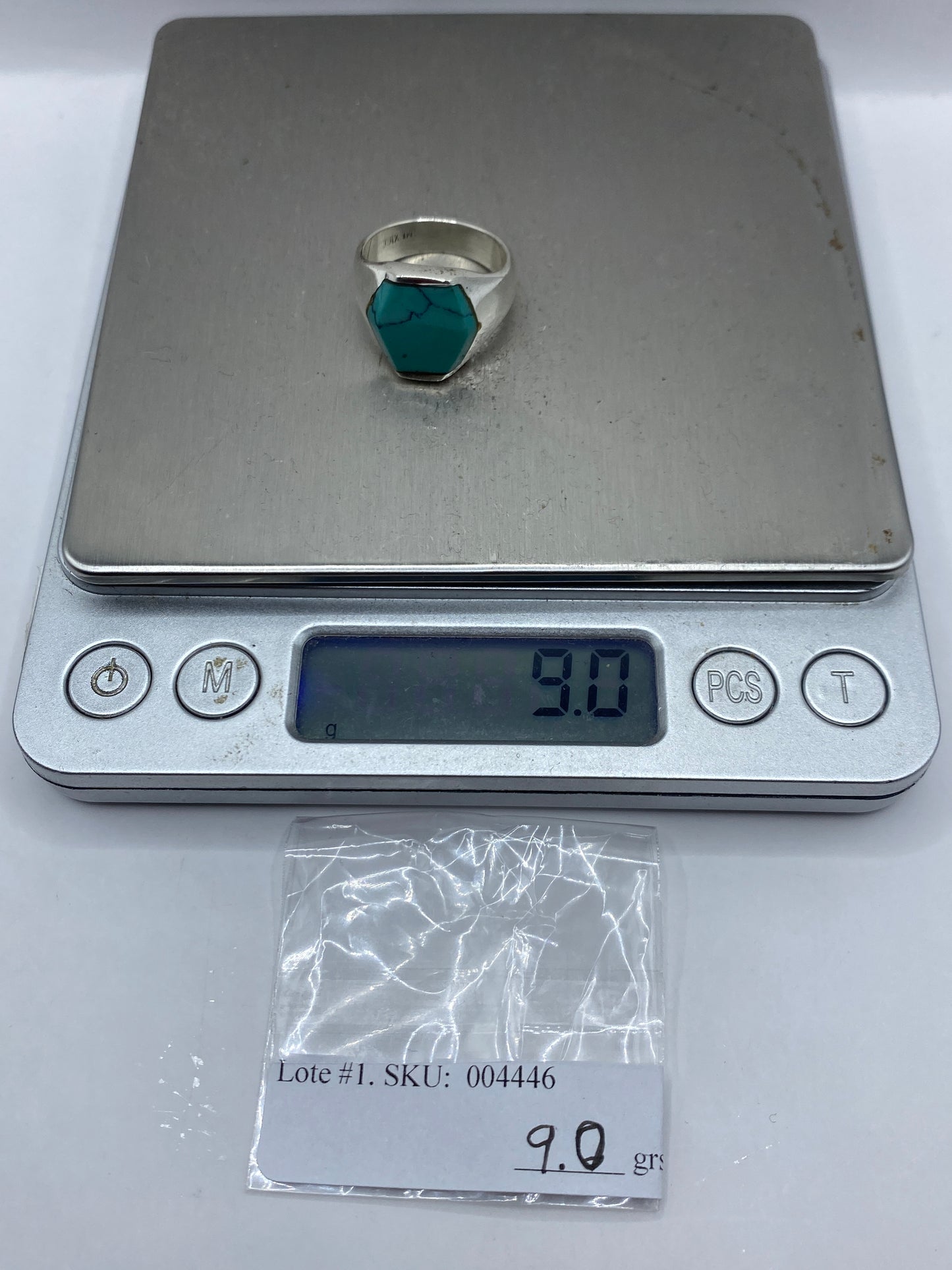 Anillo de Plata con Turquesa Azul Cielo — Taxco .925 — foto 6