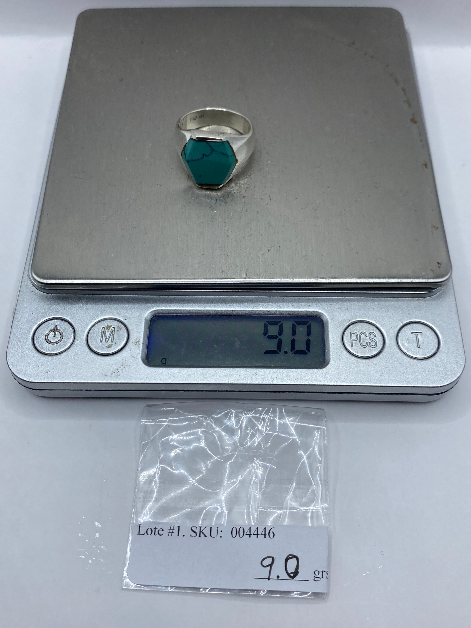 Anillo de Plata con Turquesa Azul Cielo — Taxco .925 — foto 6