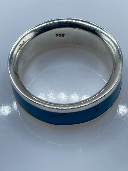 Anillo de Plata con Turquesa Azul Cielo — Taxco .925 — foto 5