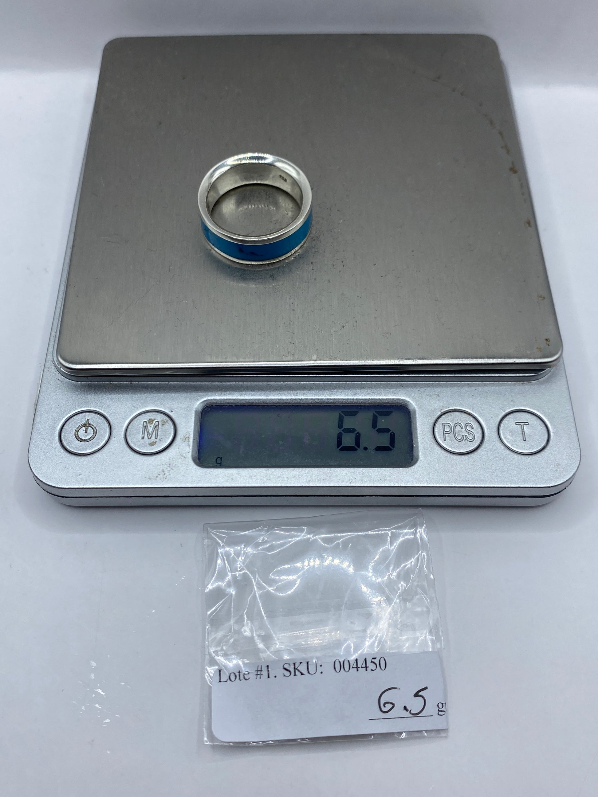 Anillo de Plata con Turquesa Azul Cielo — Taxco .925 — foto 6