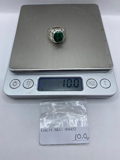 Anillo de Plata .925 con Malaquita Verde — Taxco — foto 6