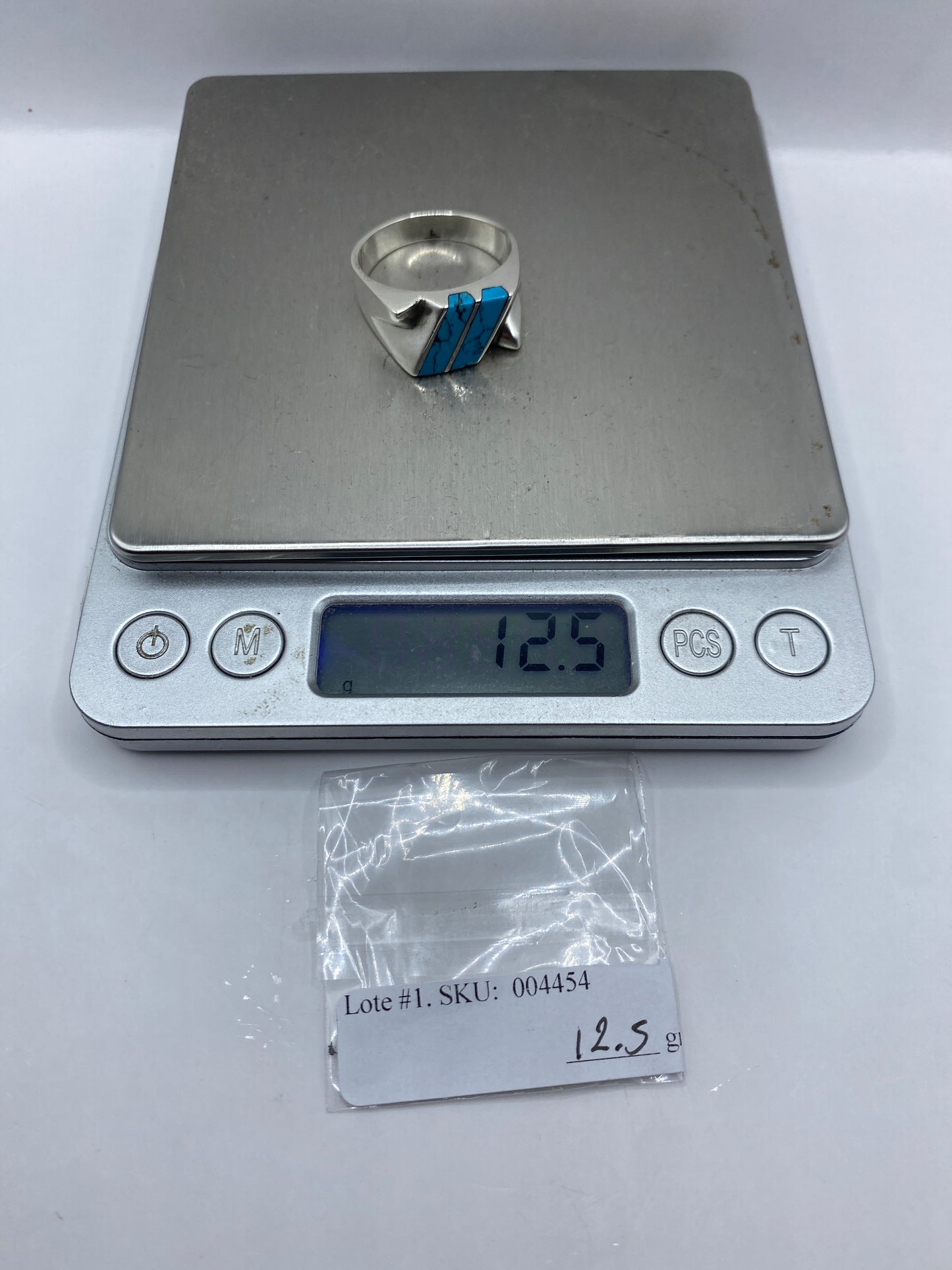 Anillo de Plata con Turquesa Azul Cielo — Taxco .925 — foto 6