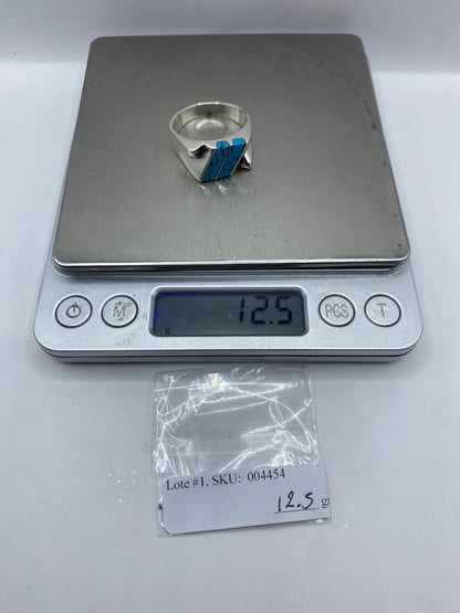 Anillo de Plata con Turquesa Azul Cielo — Taxco .925 — foto 6
