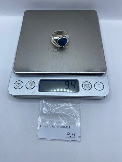 Anillo de Plata Corazón con Piedra Azul — Taxco .925 — foto 6