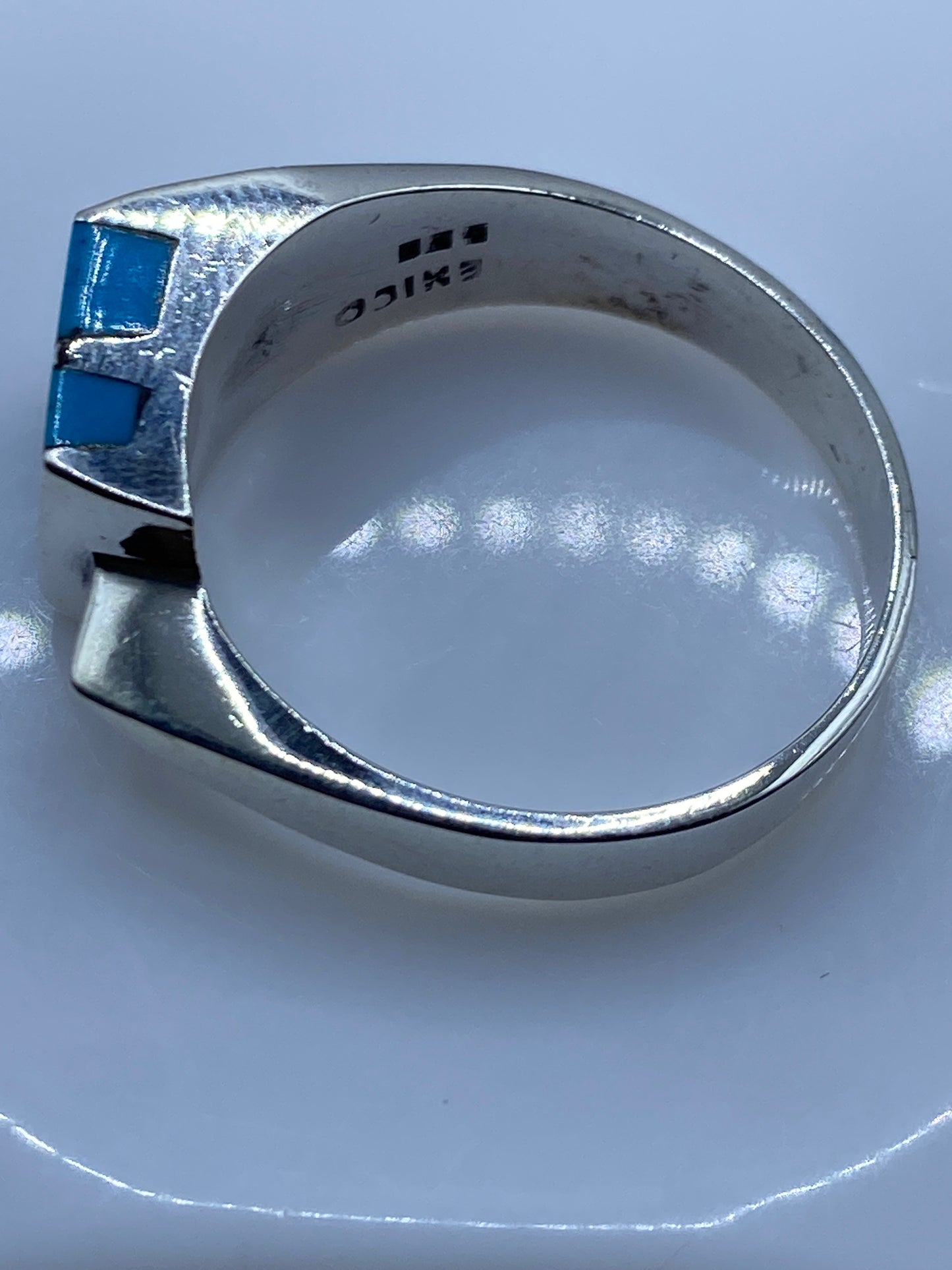 Anillo de Plata con Turquesa Azul Cielo — Taxco .925 — foto 5