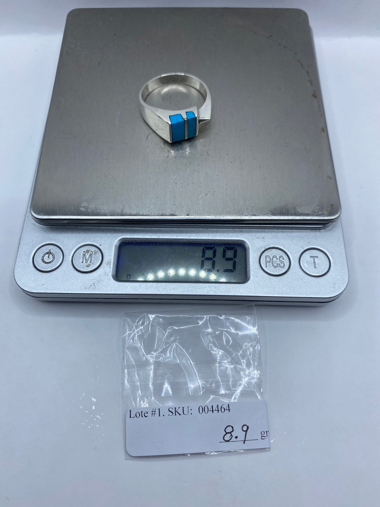Anillo de Plata con Turquesa Azul Cielo — Taxco .925 — foto 6