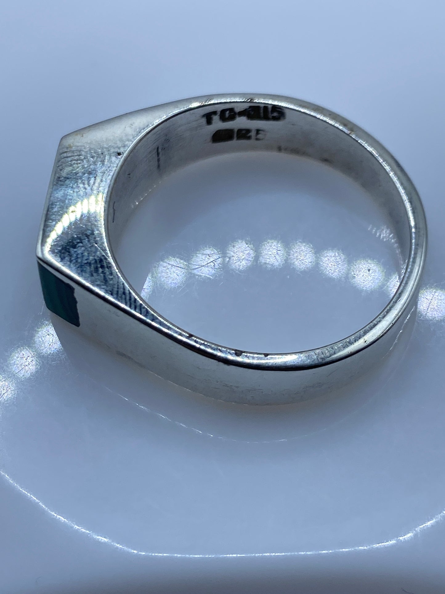 Anillo de Plata Malaquita Verde — Taxco .925 Hombre — foto 5