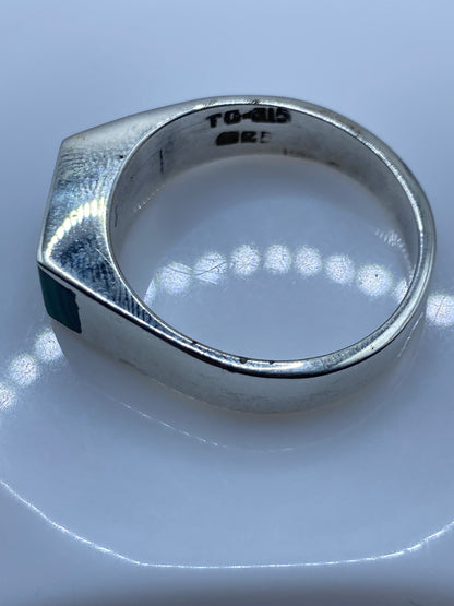 Anillo de Plata Malaquita Verde — Taxco .925 Hombre — foto 5
