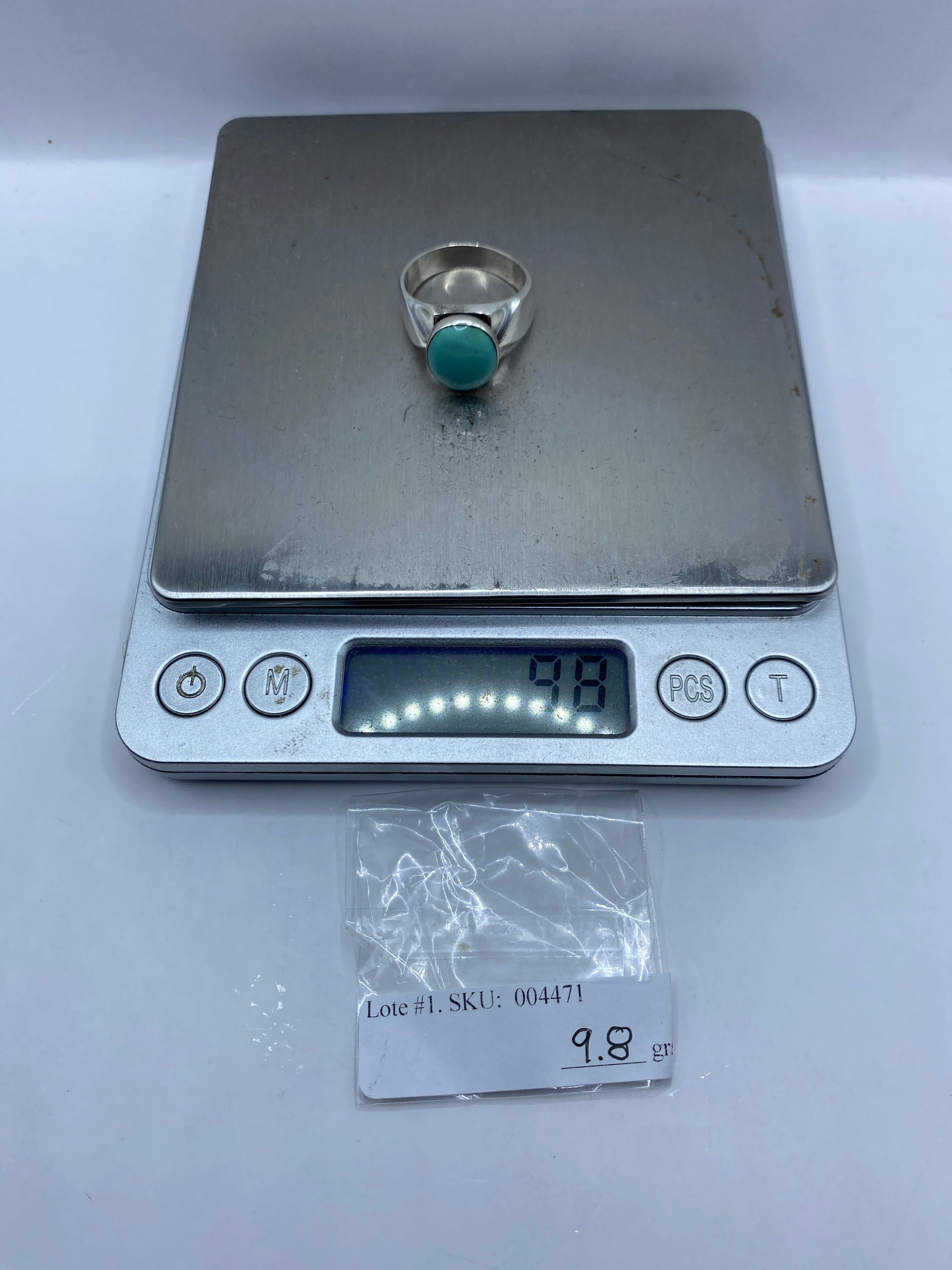 Anillo de Plata con Turquesa Azul Cielo — Taxco .925 — foto 6