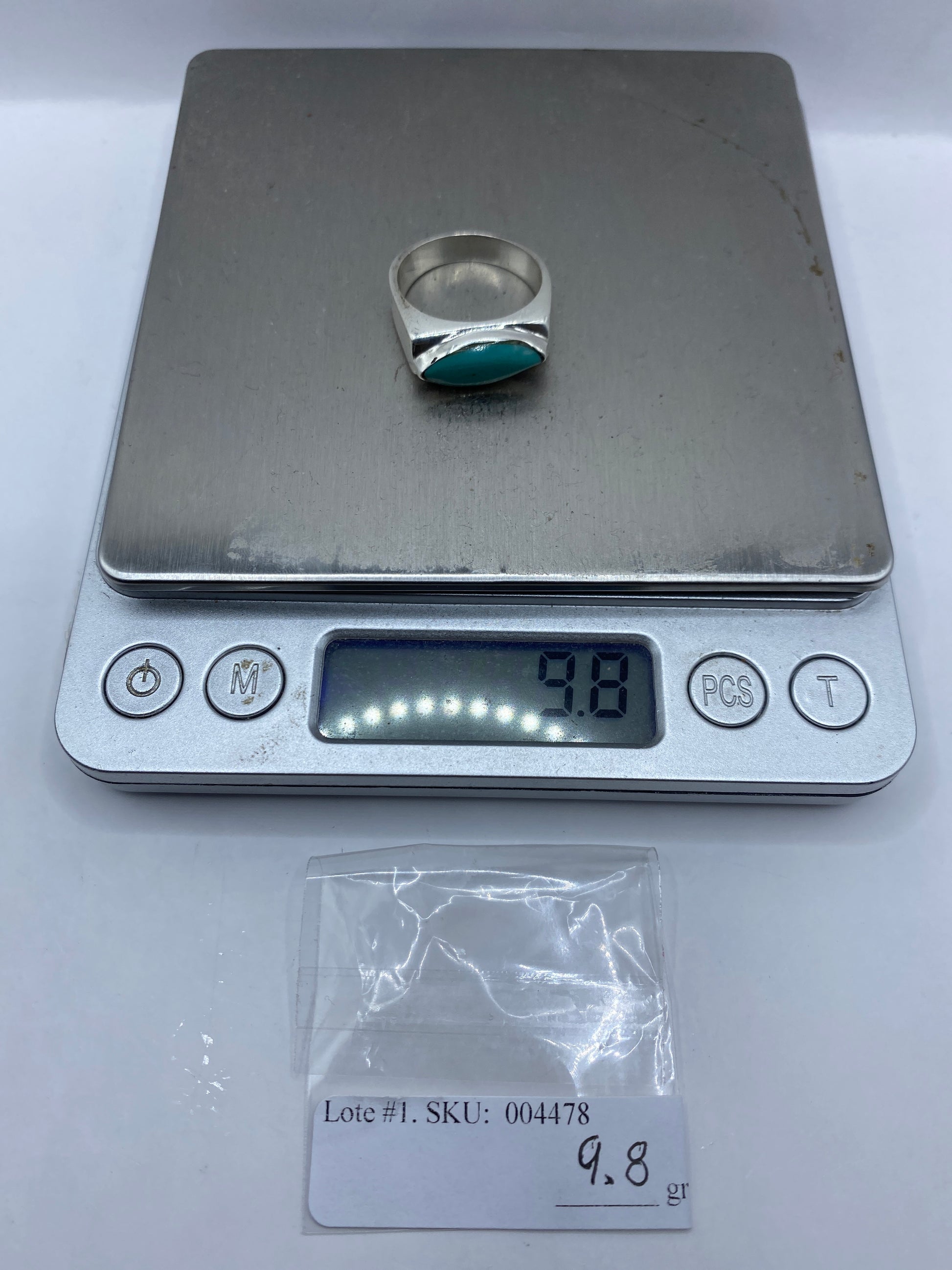 Anillo de Plata con Turquesa Azul Cielo — Taxco .925 — foto 5