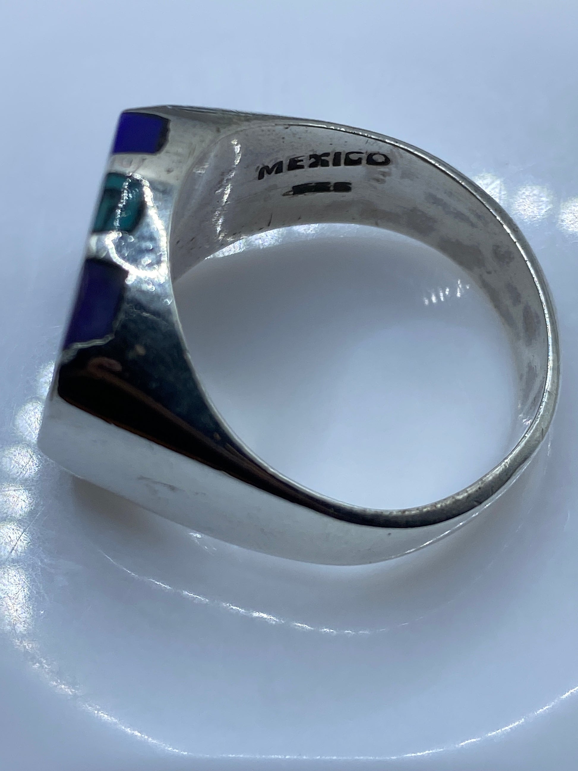 Anillo de Plata con Turquesa Azul Cielo — Taxco .925 — foto 5