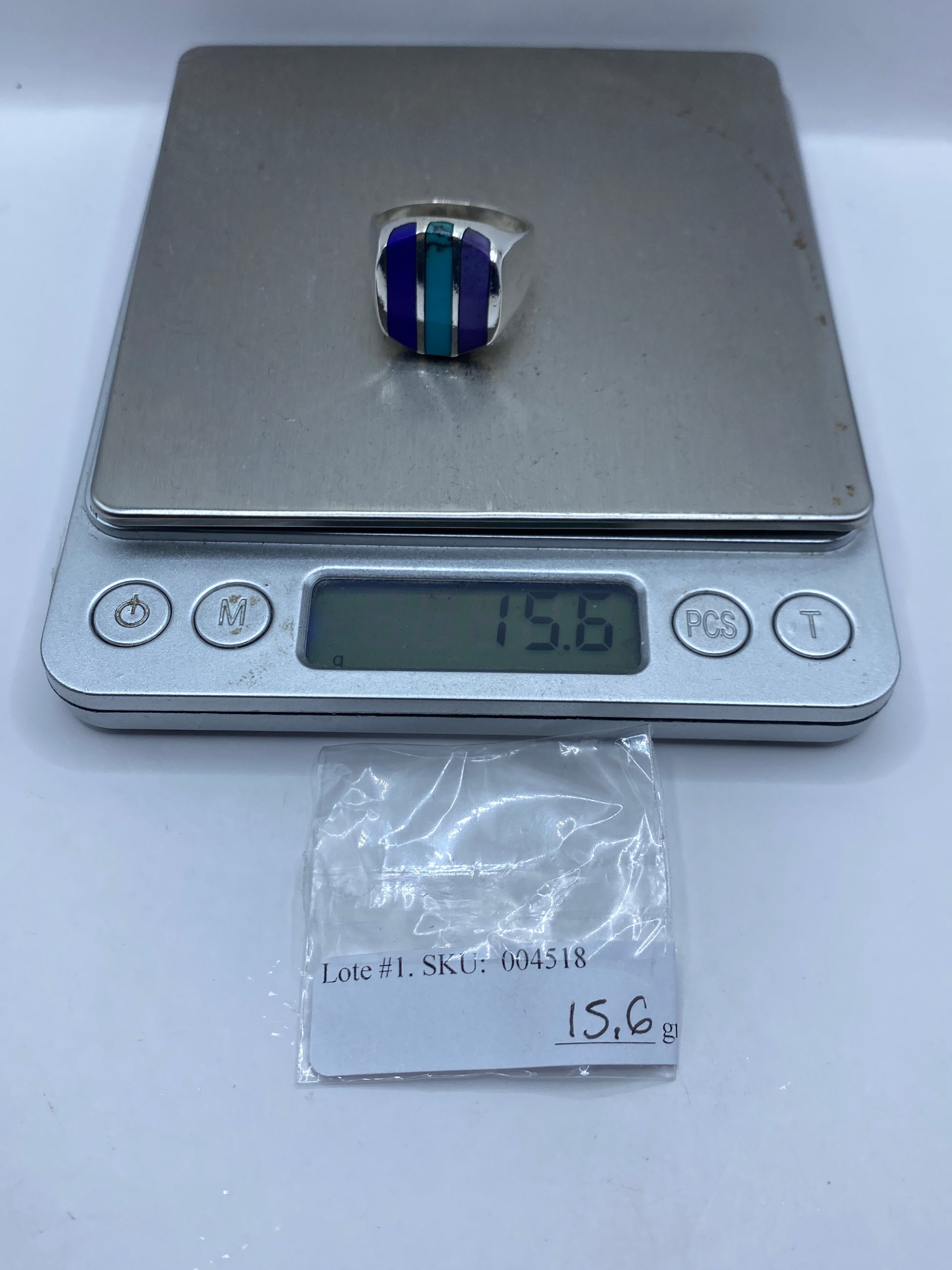 Anillo de Plata con Turquesa Azul Cielo — Taxco .925 — foto 6