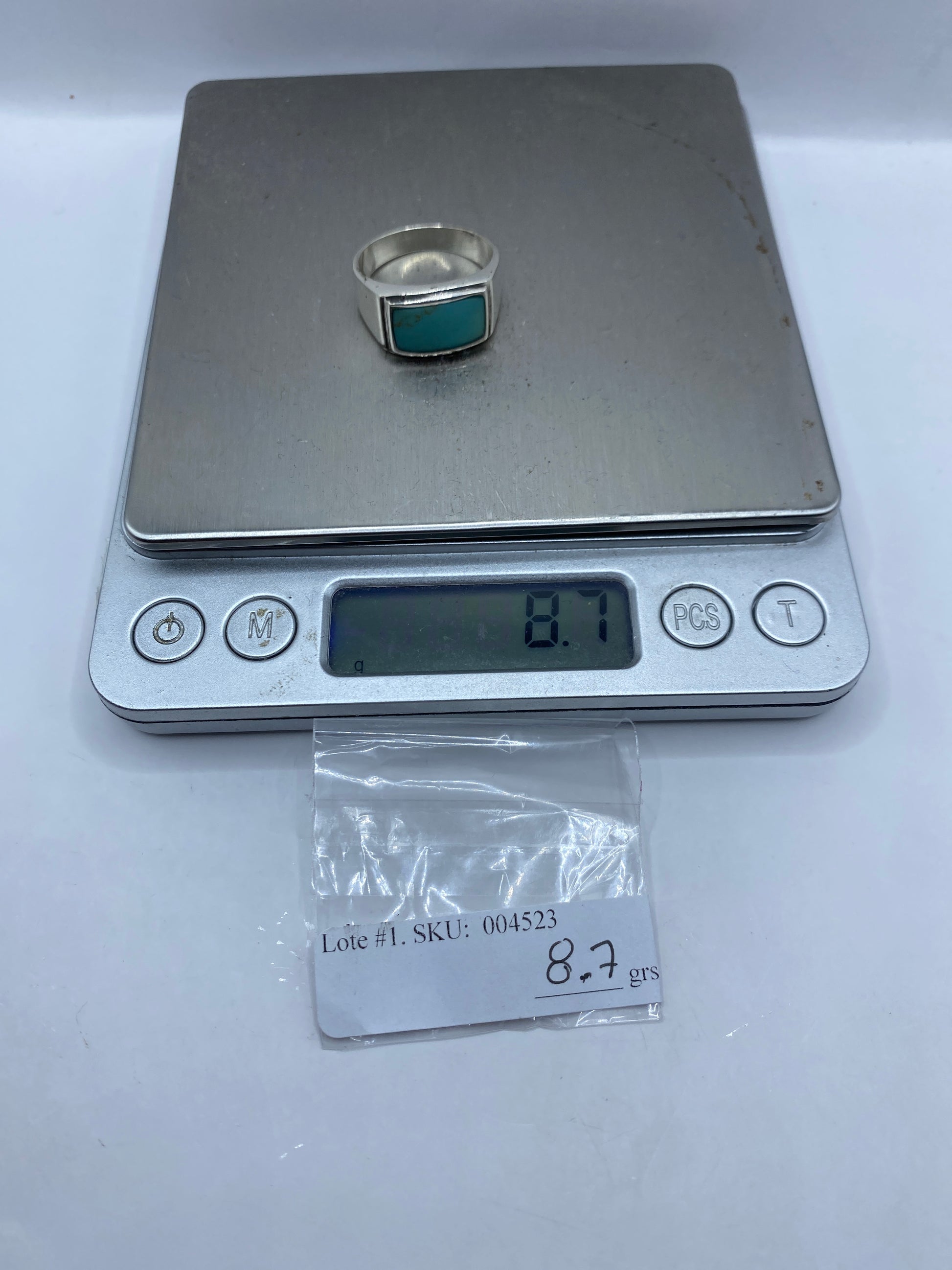 Anillo de Plata con Turquesa Azul Cielo — Taxco .925 — foto 6