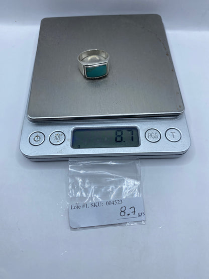 Anillo de Plata con Turquesa Azul Cielo — Taxco .925 — foto 6