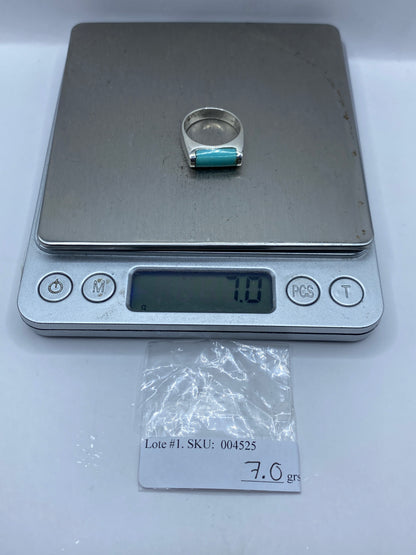 Anillo de Plata con Turquesa Azul Cielo — Taxco .925 — foto 5