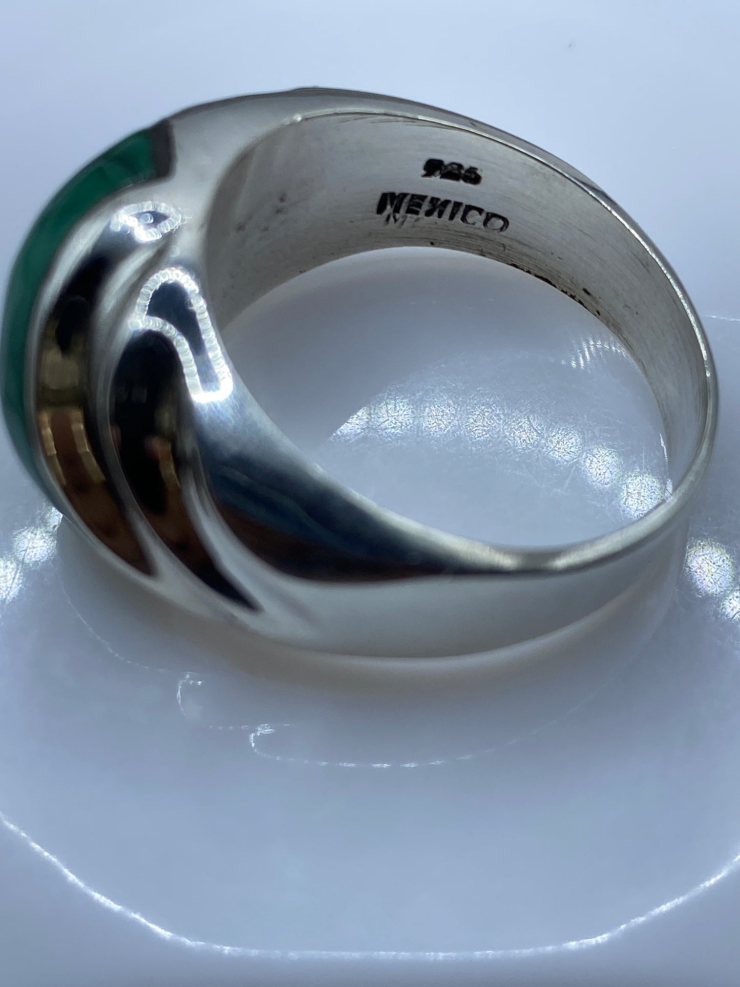 Anillo de Plata Malaquita Verde — Taxco .925 Para Él — foto 5