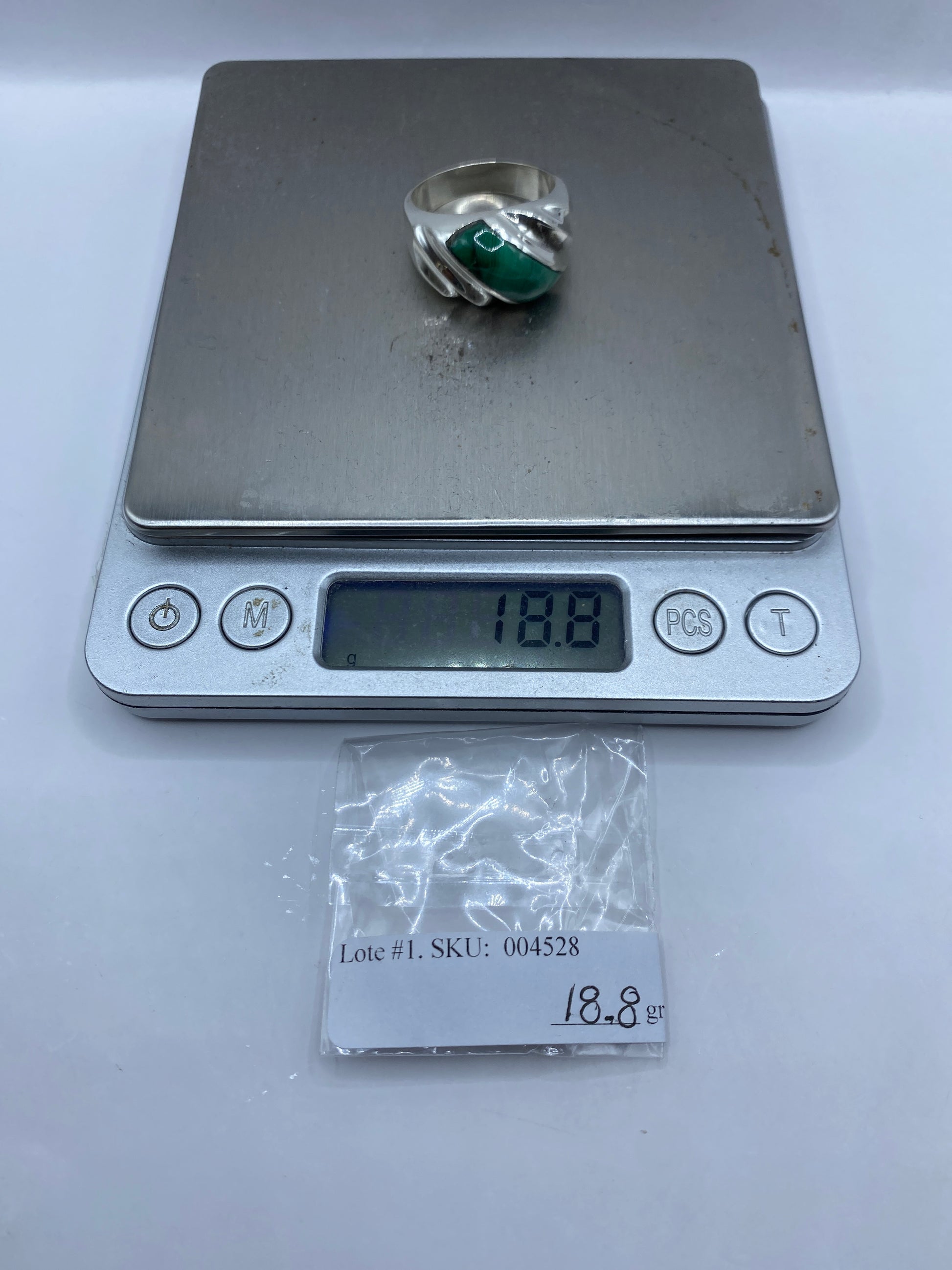 Anillo de Plata Malaquita Verde — Taxco .925 Para Él — foto 6