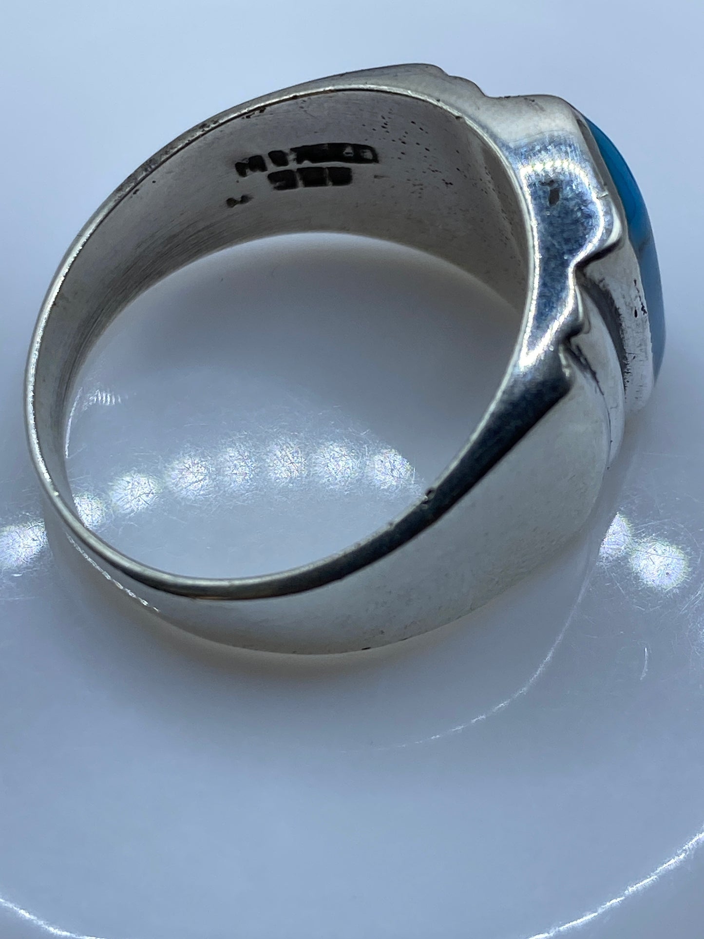 Anillo de Plata Turquesa Azul Cielo — Taxco .925 — foto 5