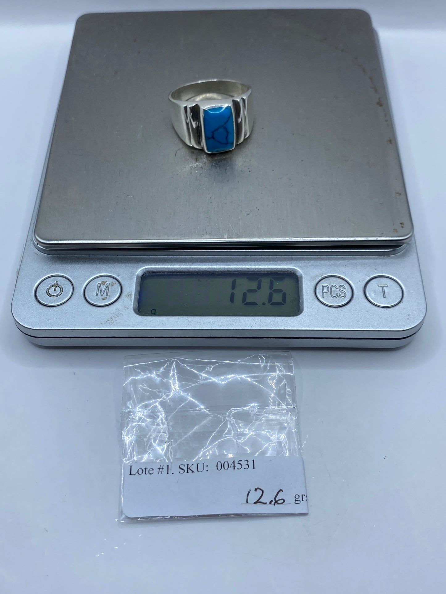 Anillo de Plata Turquesa Azul Cielo — Taxco .925 — foto 6