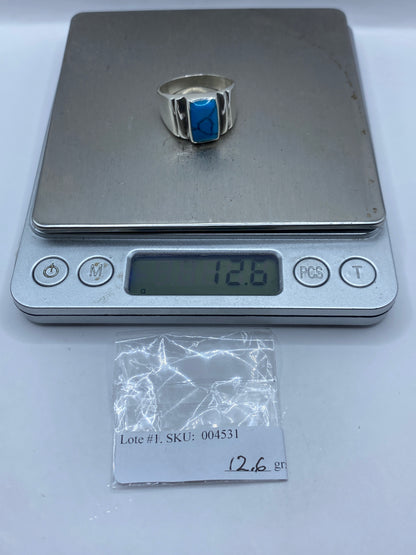 Anillo de Plata Turquesa Azul Cielo — Taxco .925 — foto 6