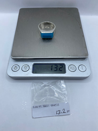 Anillo de Plata .925 con Turquesa Azul Cielo — Taxco — foto 6