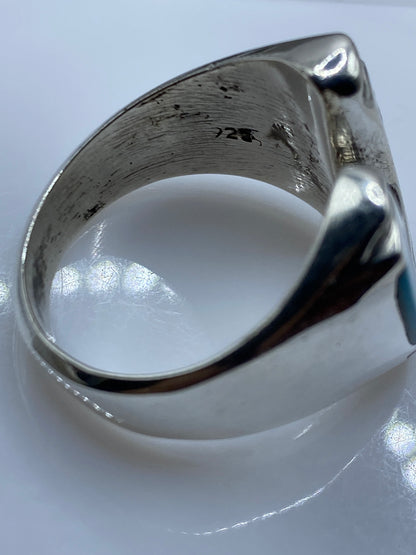 Anillo Plata Turquesa Azul Cielo para Hombre — Taxco .925 — foto 5
