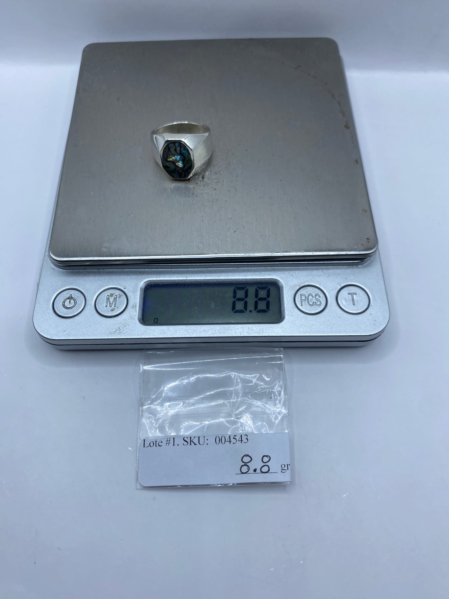 Anillo Sólido de Plata con Piedra Engastada — Taxco .925 — foto 6