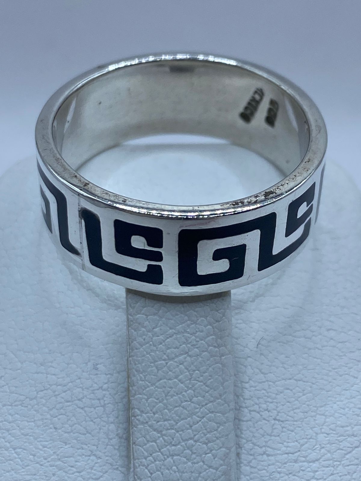 Anillo de Plata .925 con Ónix y Greca Ancestral