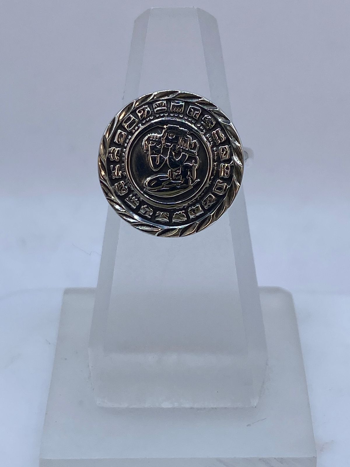 Anillo Ajustable Calendario Maya en Plata .925