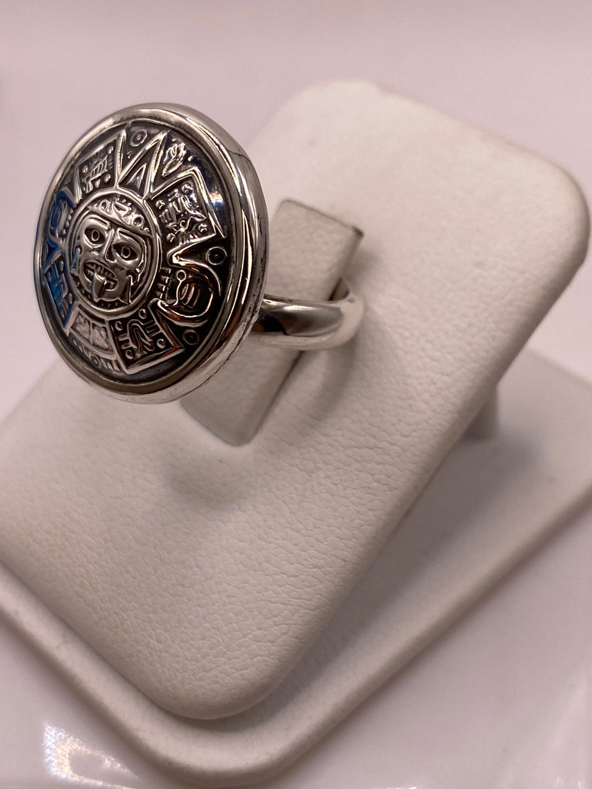 Anillo Ajustable de Plata .925 Calendario Azteca