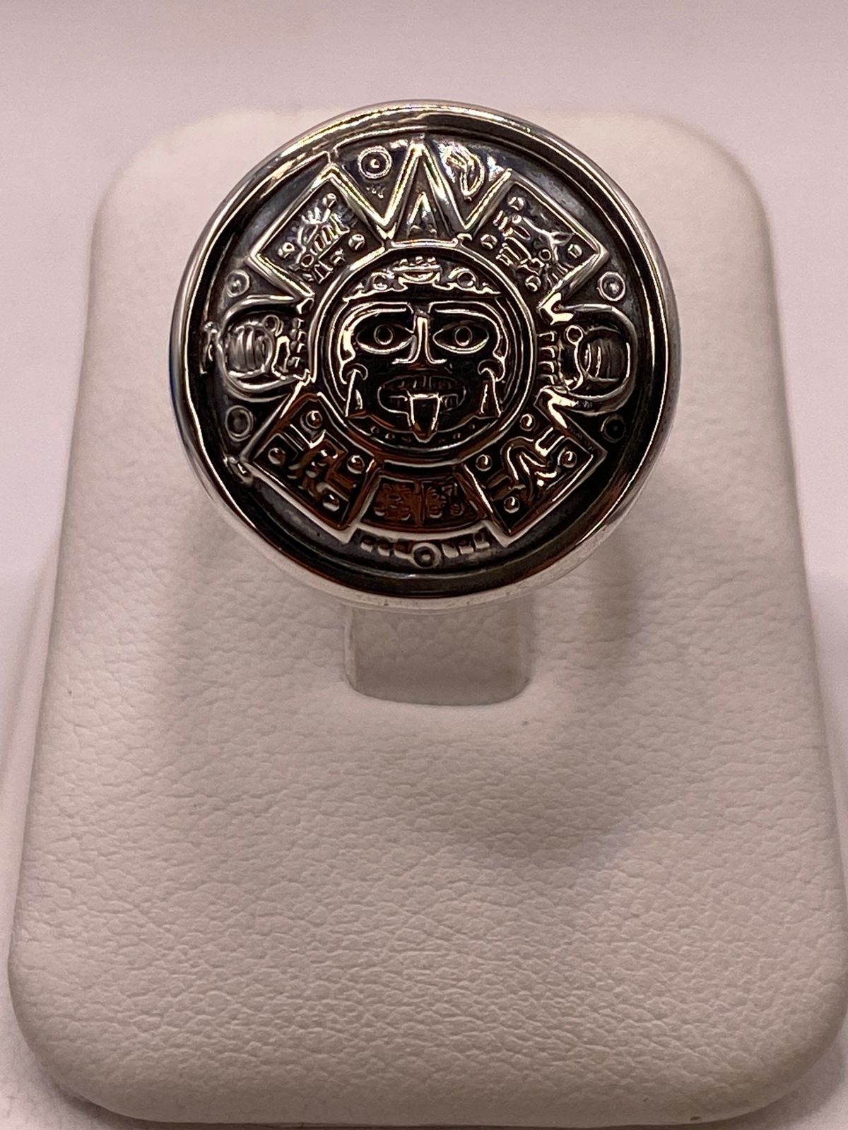 Anillo Ajustable de Plata .925 Calendario Azteca