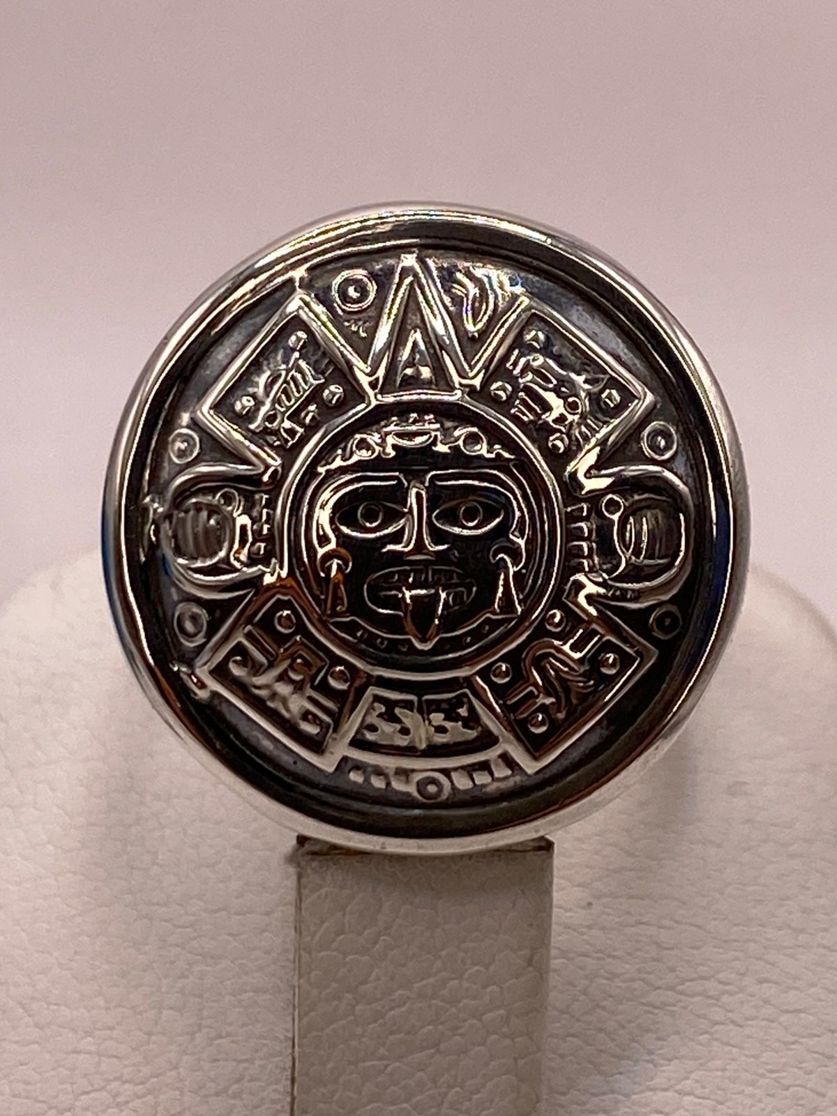 Anillo Ajustable de Plata .925 Calendario Azteca