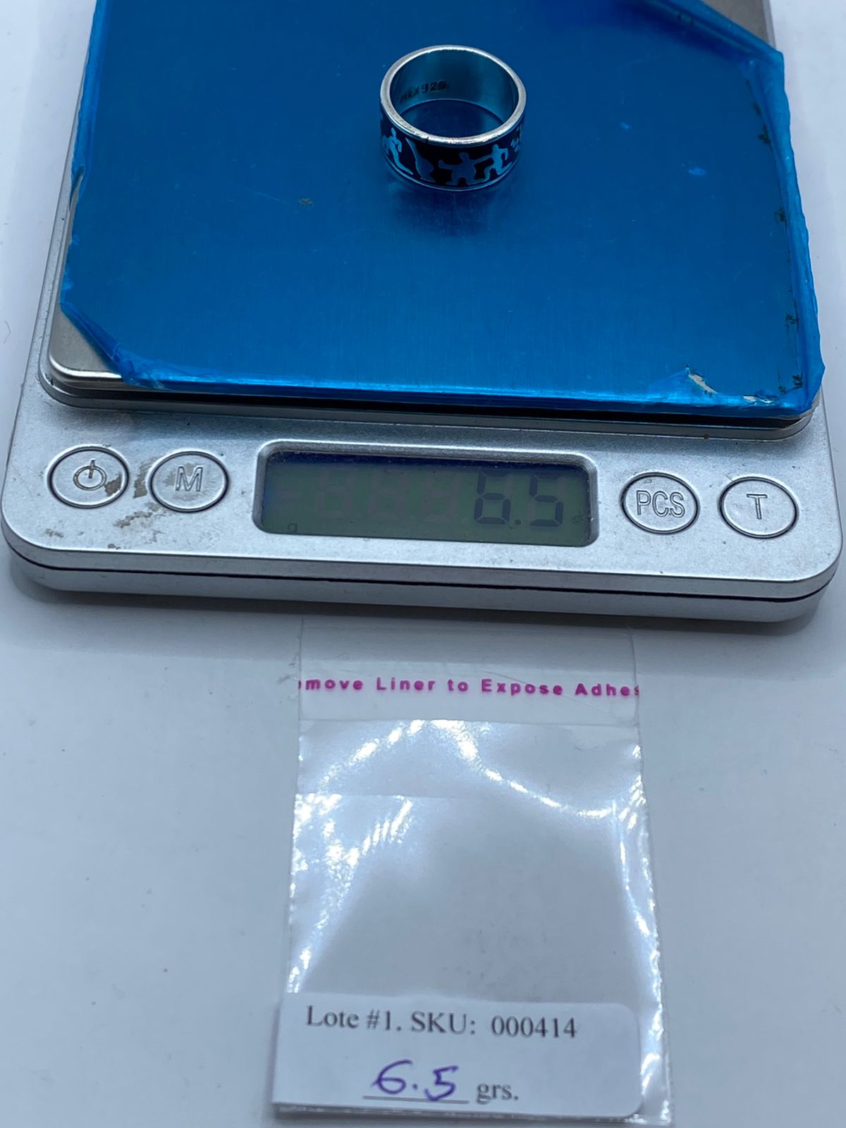 🗿 Anillo Arte Rupestre de Plata .925 con Obsidiana Negra