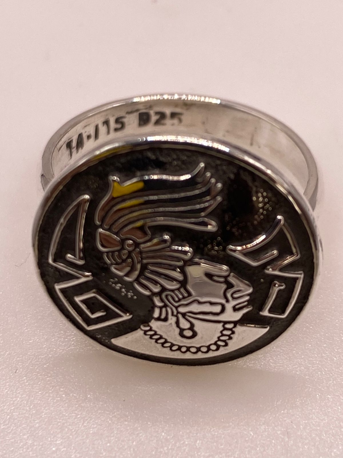 Anillo Artesanal Ajustable en Plata con Rostro Mesoamericano
