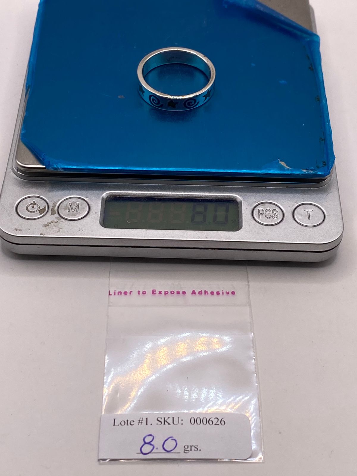 ⭐ Anillo Artesanal con Estrellas y Espirales Esmaltadas en Plata