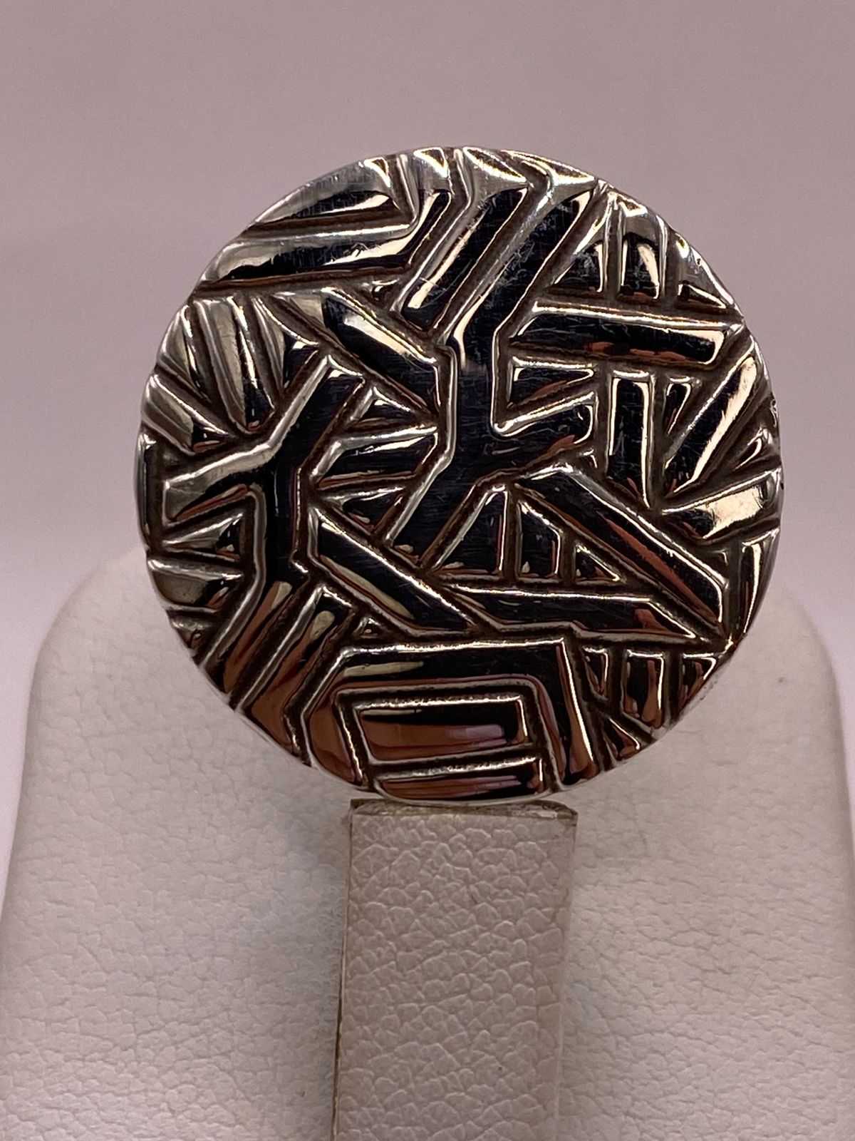 Anillo Artesanal Geométrico en Plata .925