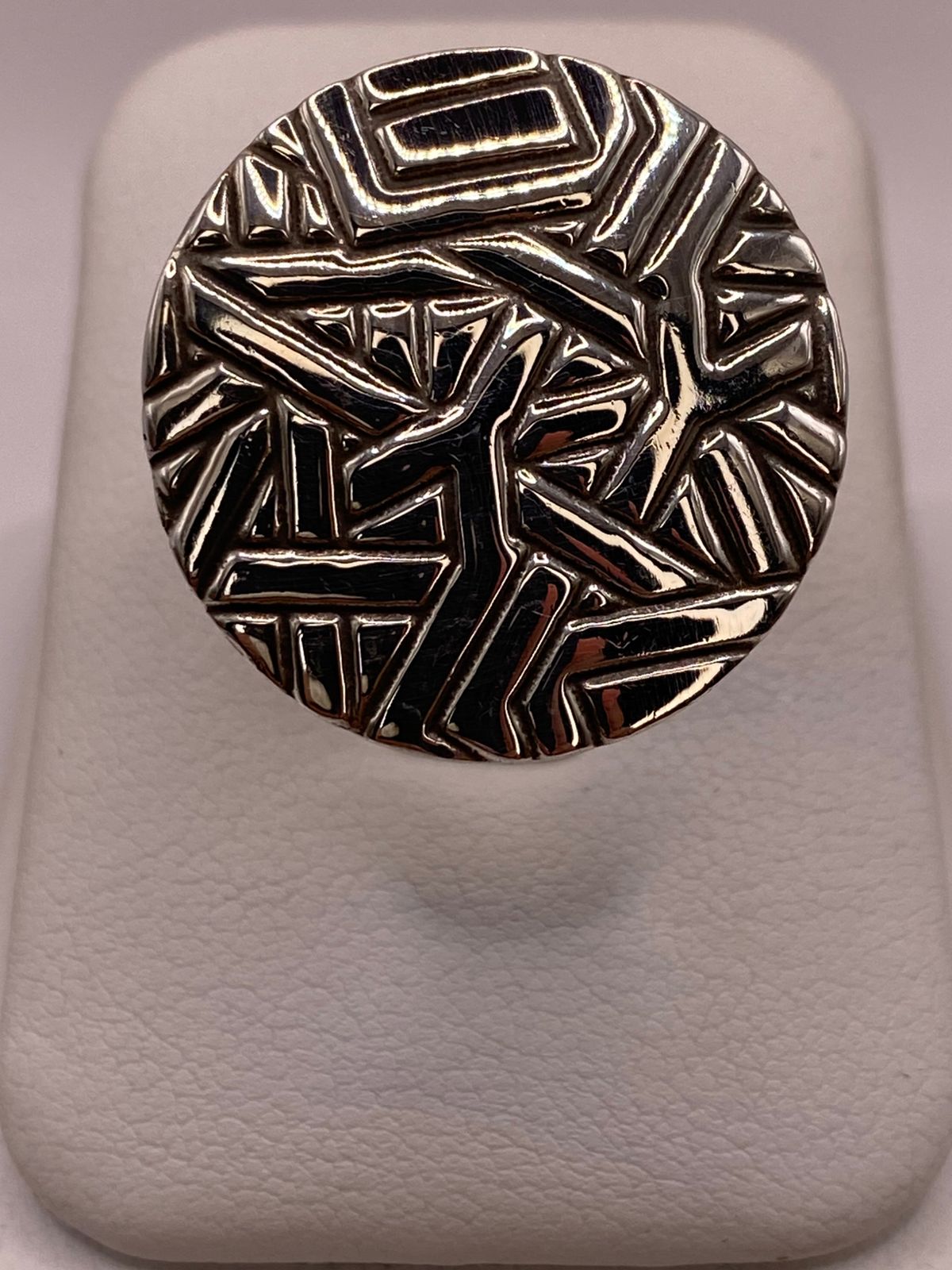 Anillo Artesanal Geométrico en Plata .925
