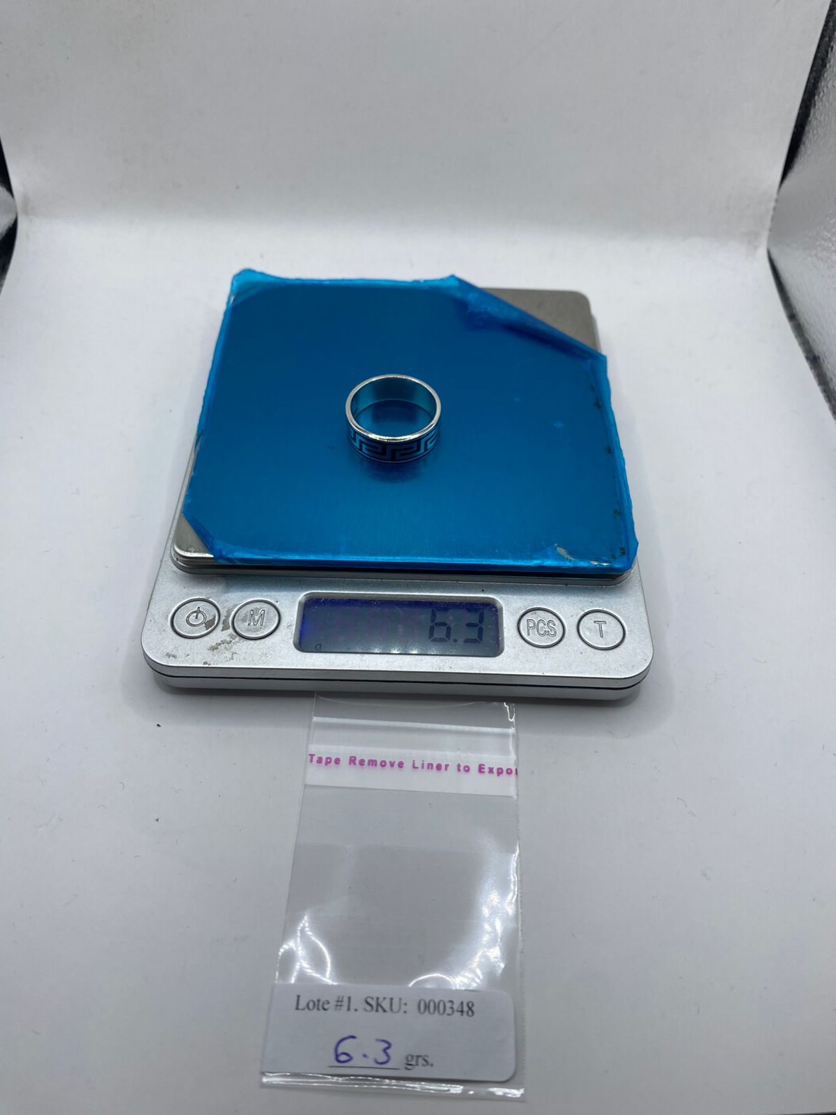 Anillo Artesanal de Plata .925 con Ónix Negro y Greca Clásica