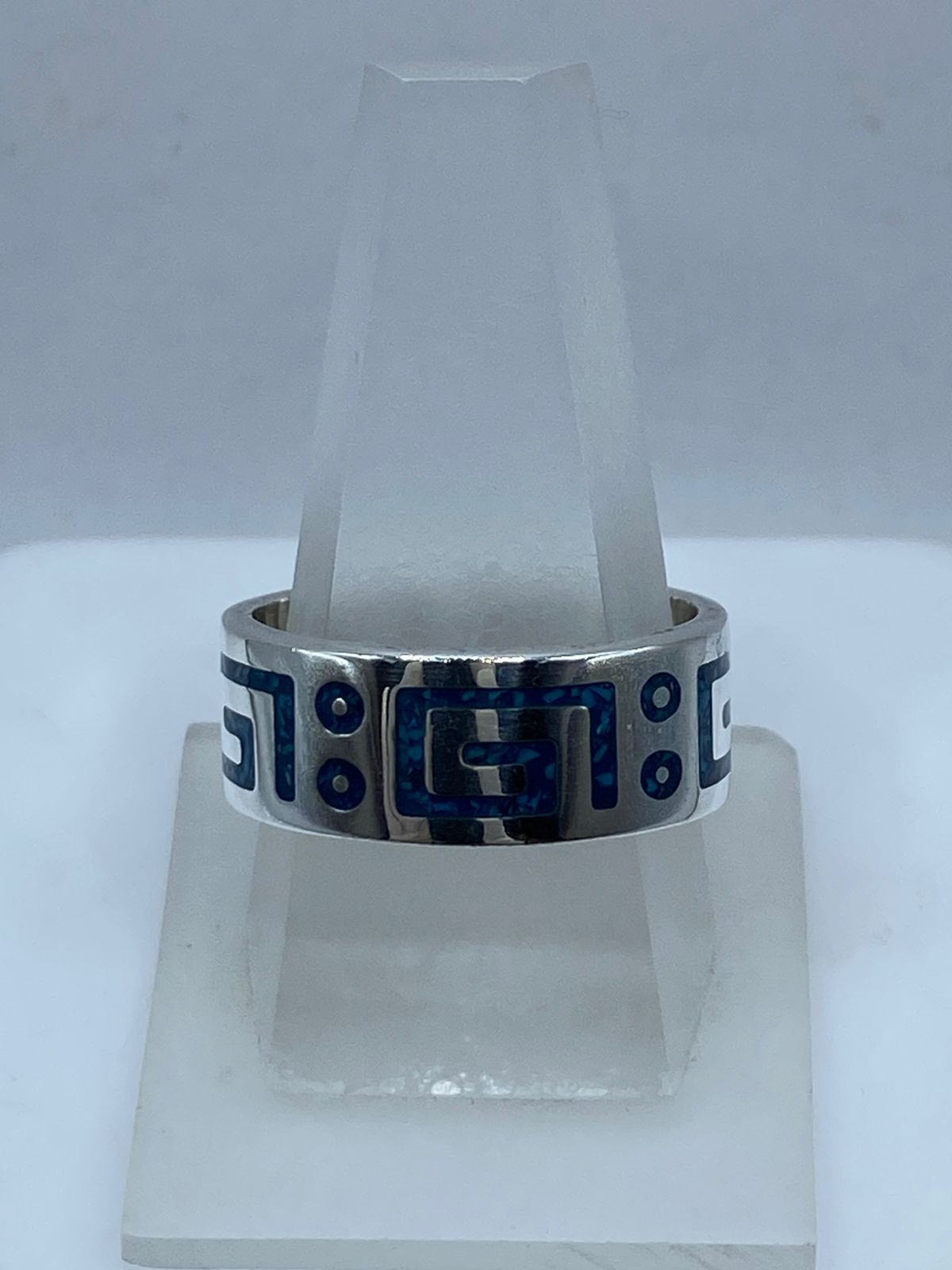 Anillo Artesanal en Plata .925 con Turquesa – Diseño Geométrico