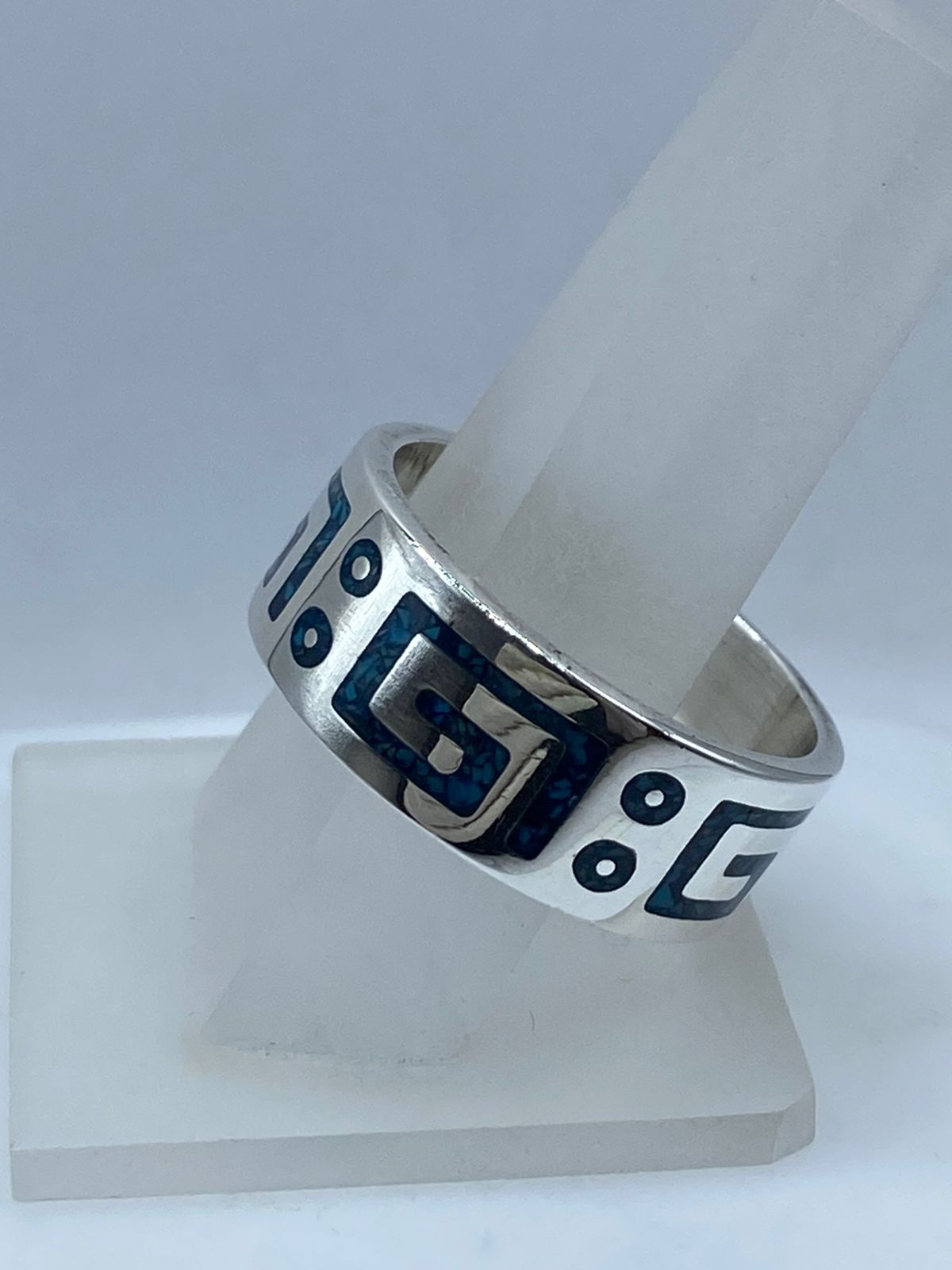 Anillo Artesanal en Plata .925 con Turquesa – Diseño Geométrico