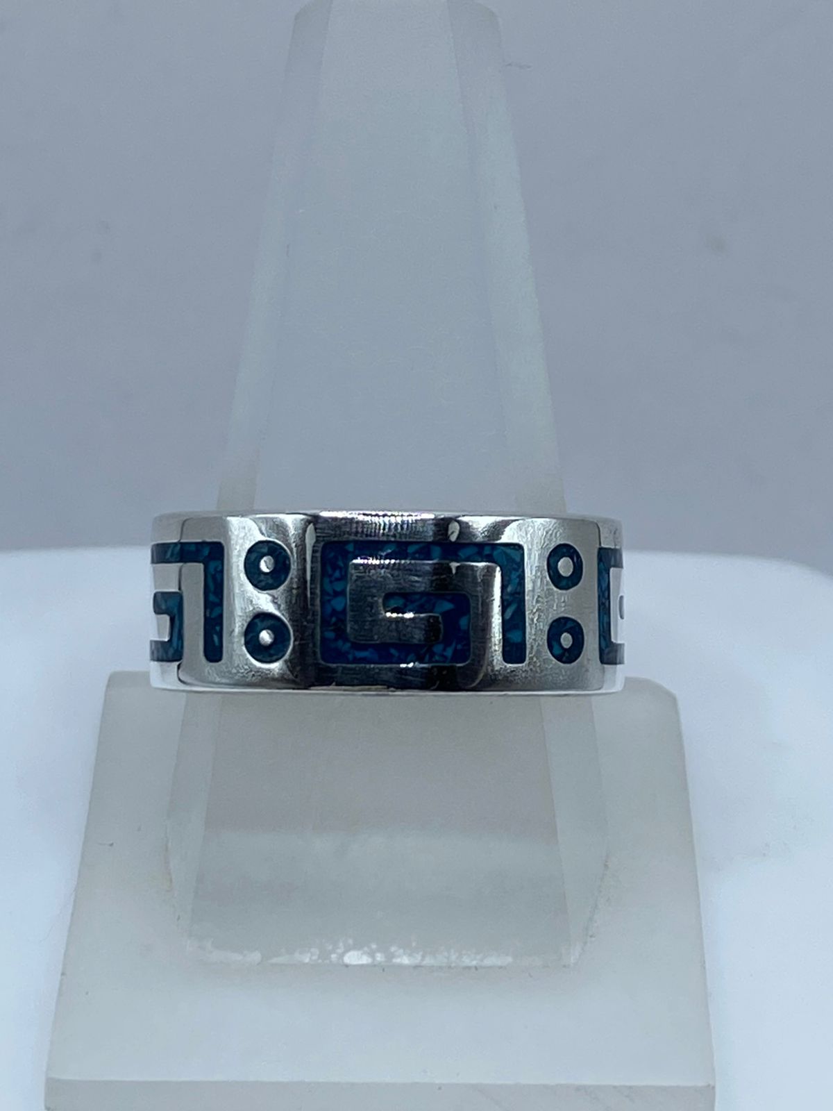 Anillo Artesanal en Plata .925 con Turquesa – Diseño Geométrico