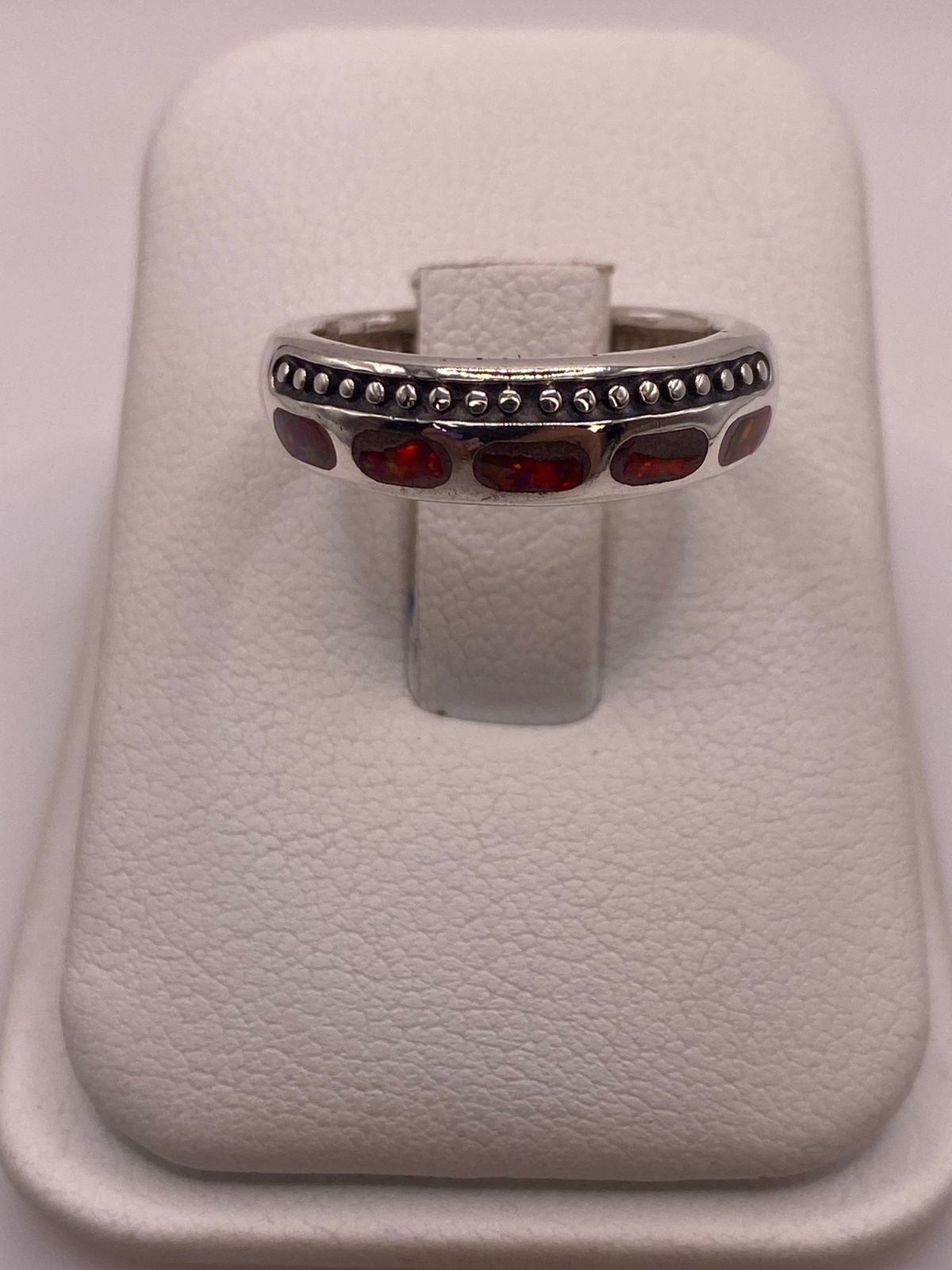 💍🔥 Anillo Artesanal de Plata 950 con Ópalo de Fuego