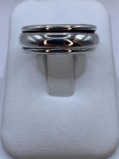Anillo Banda Giratoria en Plata .925 Diseño Clásico Contemporáneo, vista frontal
