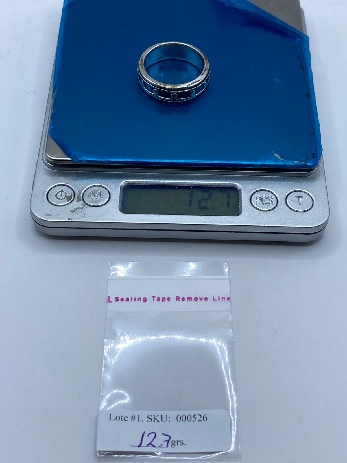 Anillo Banda Industrial con Remaches en Plata .925