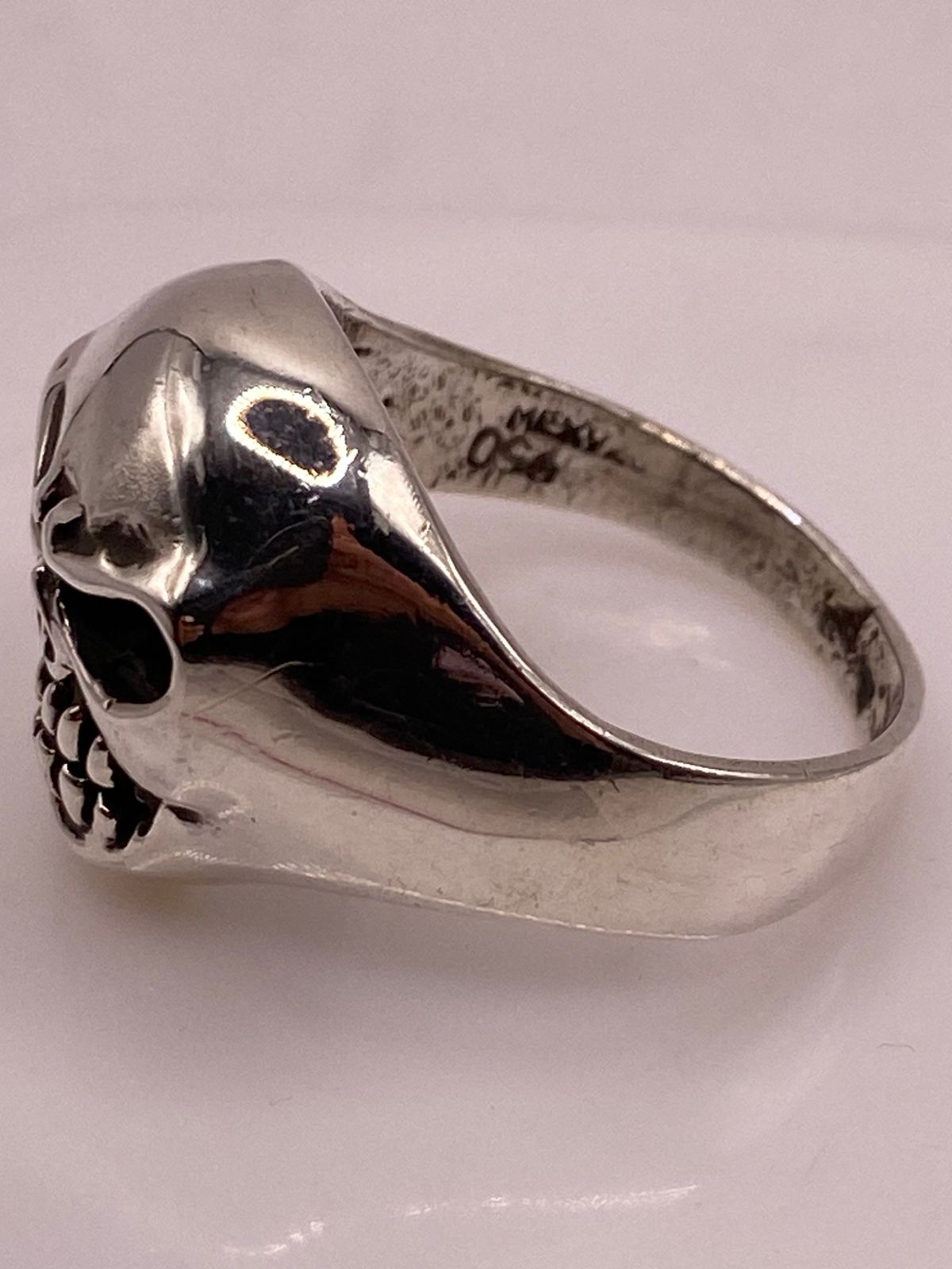 Anillo Calavera de Plata Ley .925