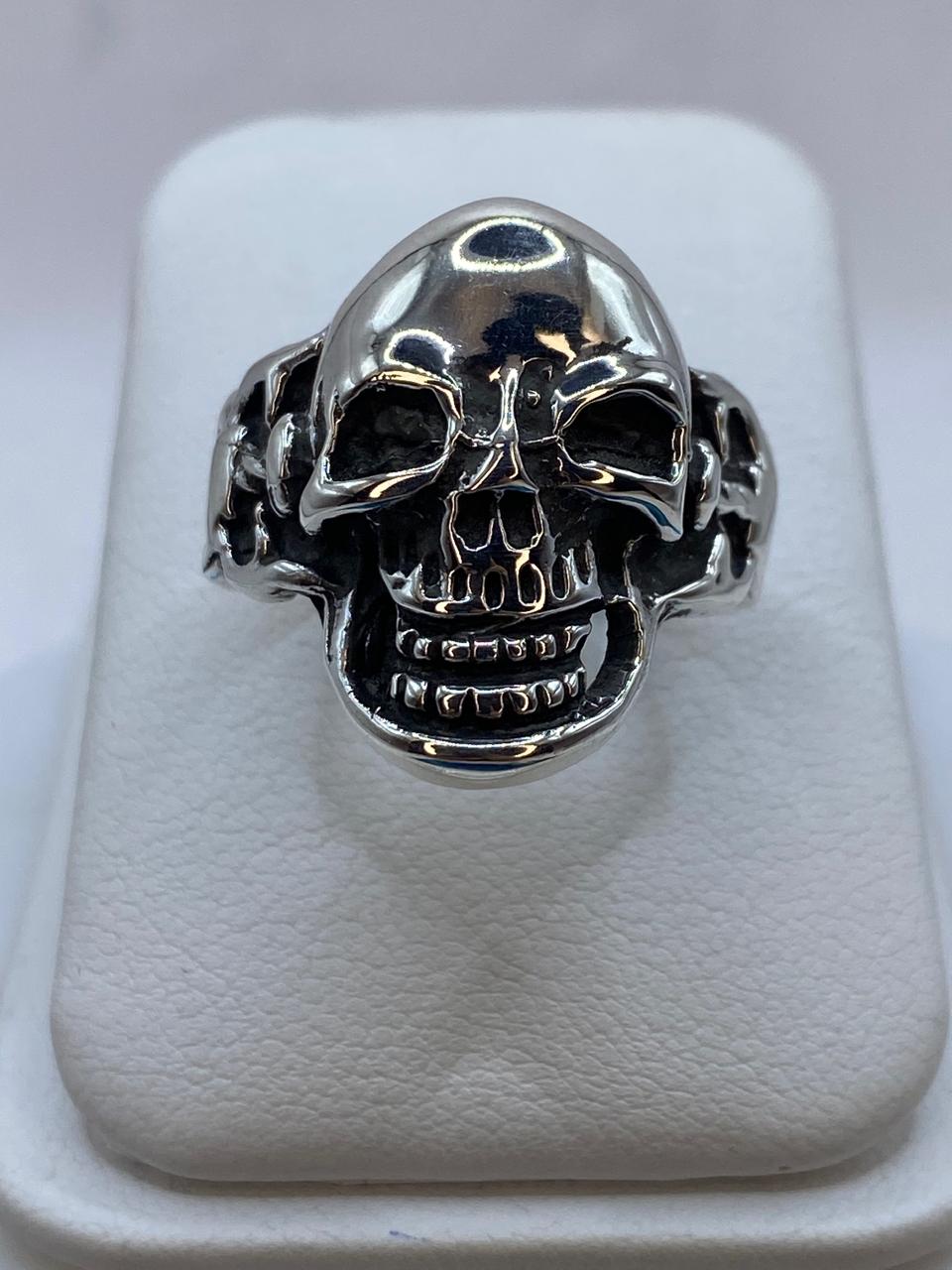 💀🔥 Anillo Calavera en Plata .925 – Diseño Biker Rockero